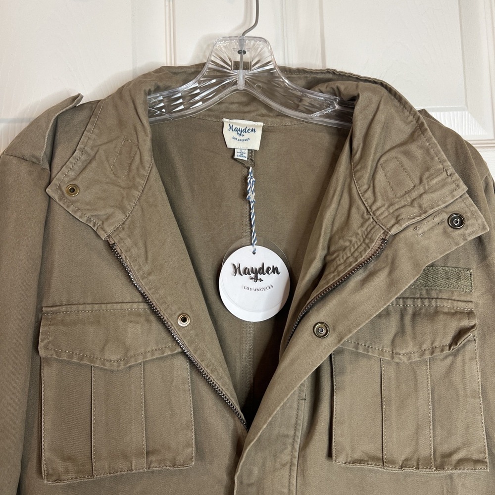 NWT Hayden LA Embroidered Tribal Cargo Jacket in Olive Green Sz Large - Picture 6 of 11